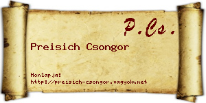 Preisich Csongor névjegykártya